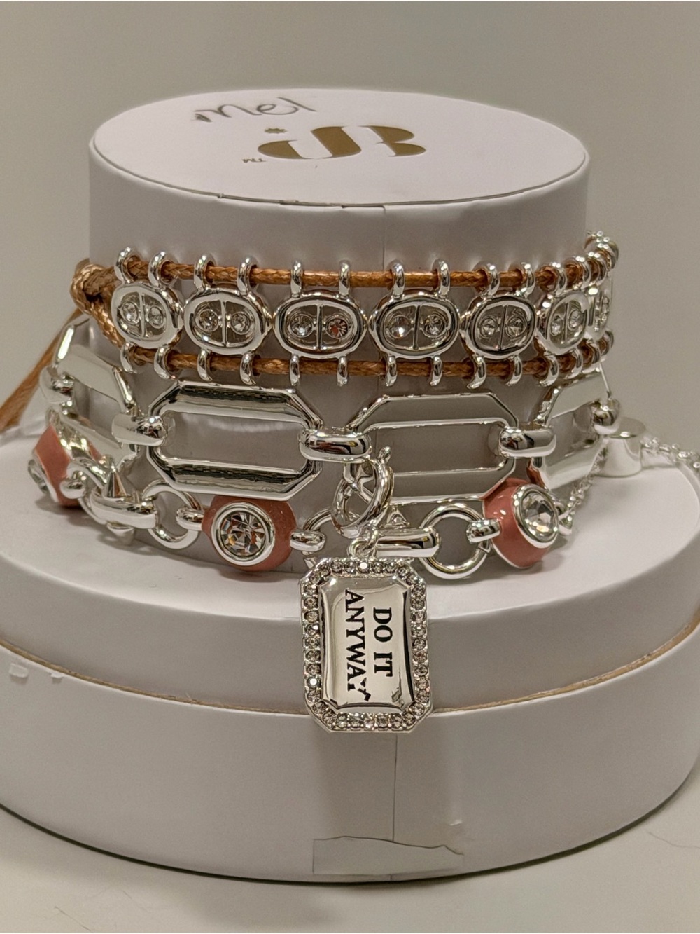 Bomb Party NWT! “Do It Anyway” Silver Stack